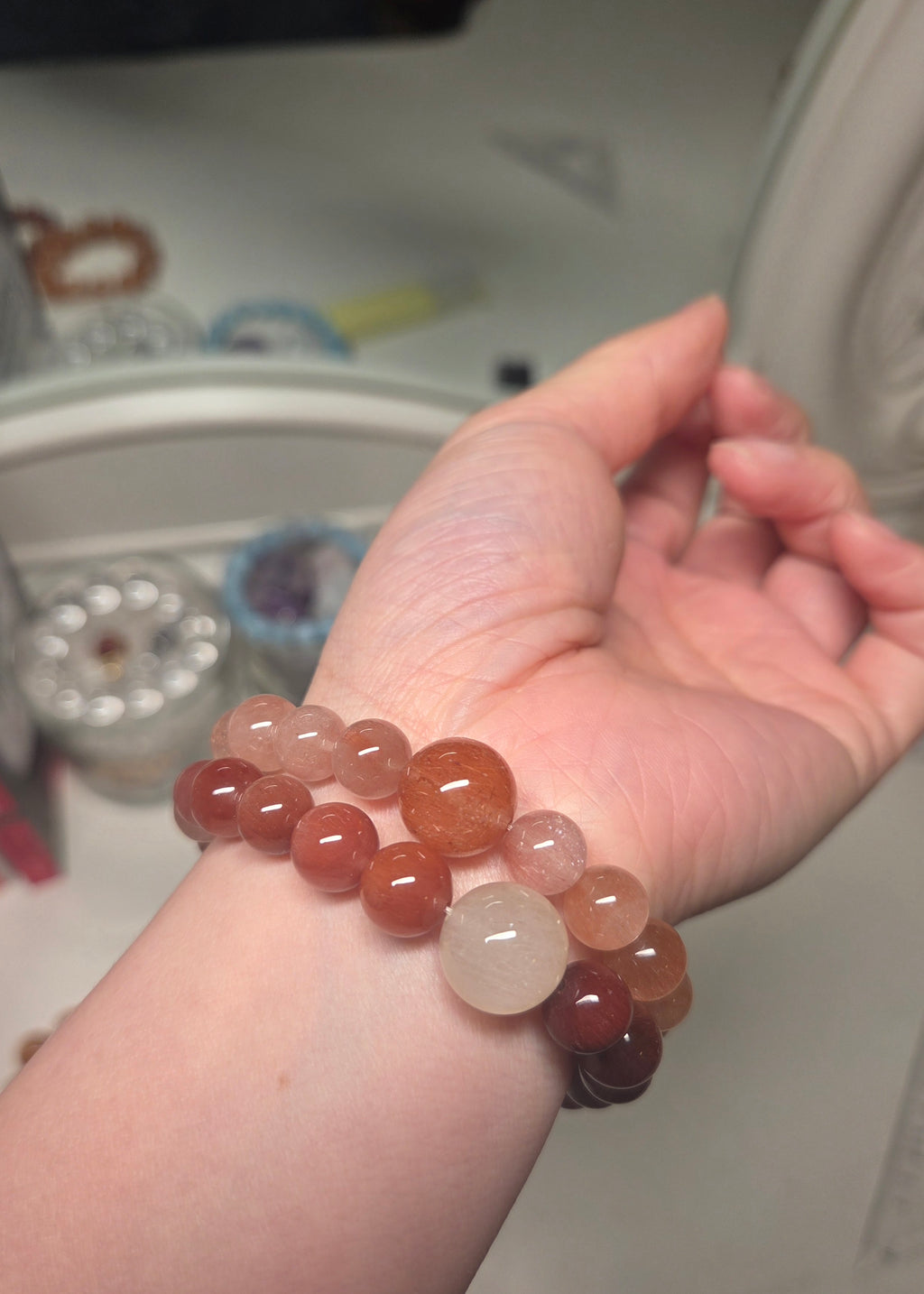 Rabbit Hair Crystal Double Wrap Bracelet – Warm Energy & Abundance Gemstone Jewellery