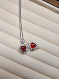 Heart of Passion – S925 Sterling Silver & Natural Red Agate Jewelry Set