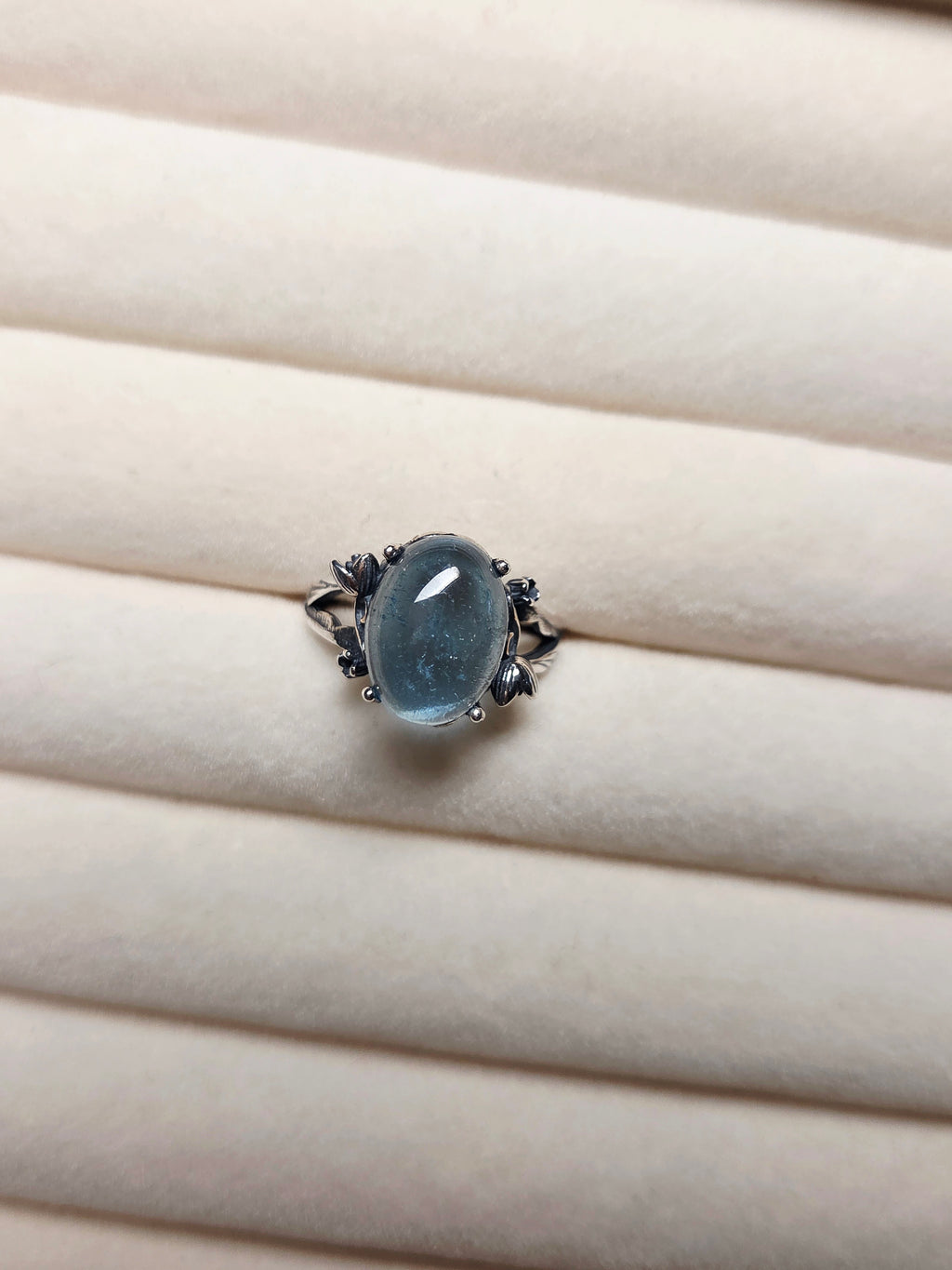 Ocean Serenity – Natural Aquamarine Pendant & Ring Set