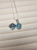 Ocean Serenity – Natural Aquamarine Pendant & Ring Set