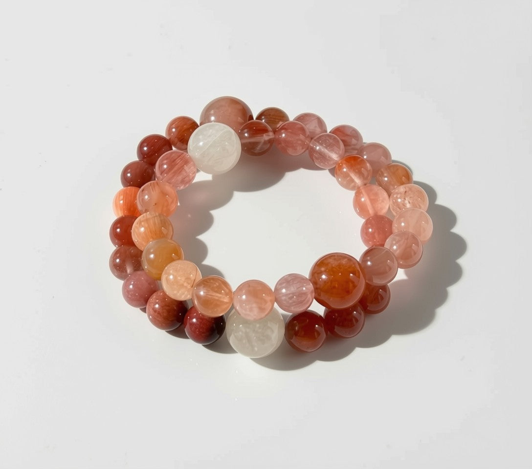 Rabbit Hair Crystal Double Wrap Bracelet – Warm Energy & Abundance Gemstone Jewellery