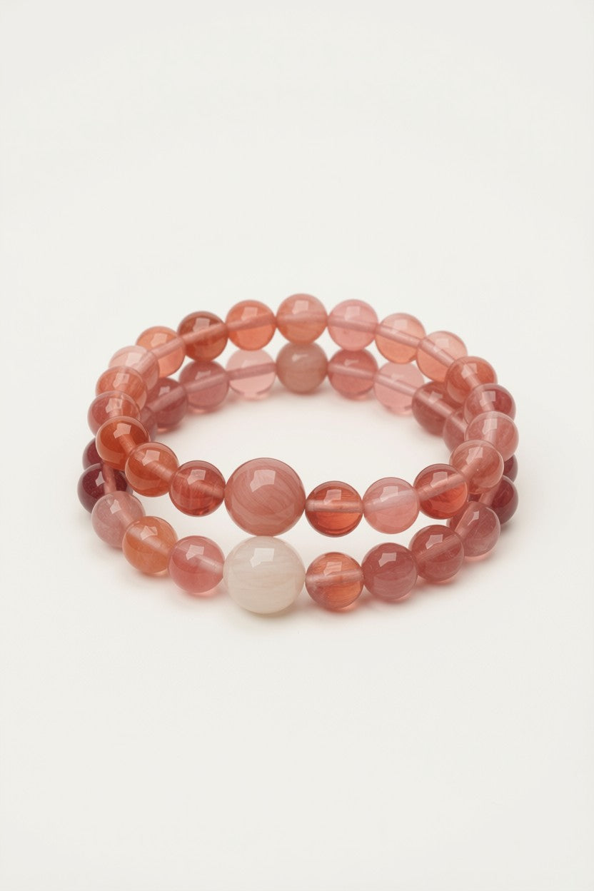 Rabbit Hair Crystal Double Wrap Bracelet – Warm Energy & Abundance Gemstone Jewellery