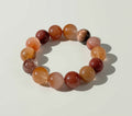 Red & Orange Rabbit Hair Quartz Bracelet – Sacral Chakra Energy & Emotional Calm Crystal Jewellery