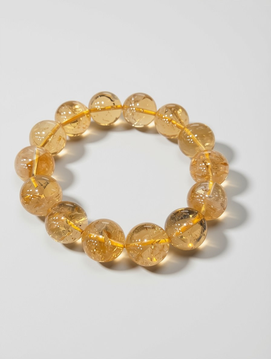 Yellow Azeztulite Crystal Bracelet – Abundance, Manifestation & Solar Plexus Chakra Jewellery