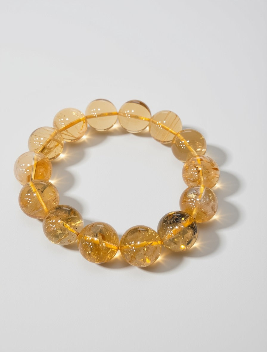 Yellow Azeztulite Crystal Bracelet – Abundance, Manifestation & Solar Plexus Chakra Jewellery