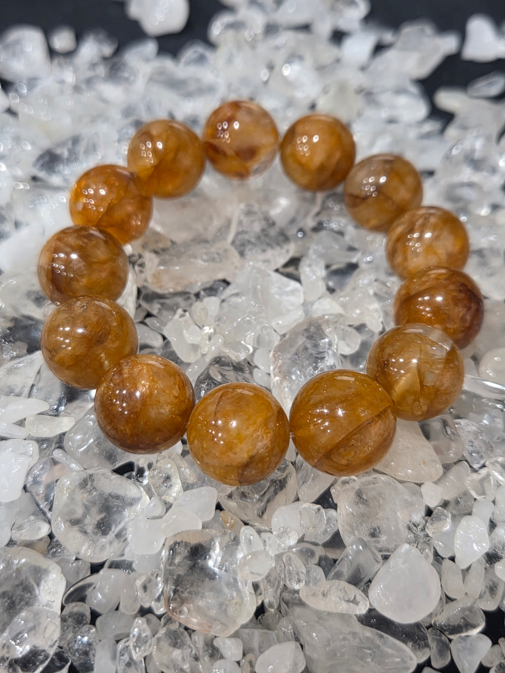 Yellow Hematoid Quartz Bracelet – Golden Healer Crystal for Prosperity & Emotional Healing