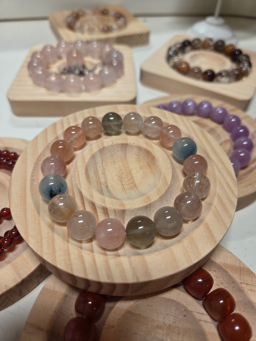 Rainbow Rabbit Hair Quartz Bracelet – Multi-Chakra Healing & Anxiety Relief Crystal Jewellery