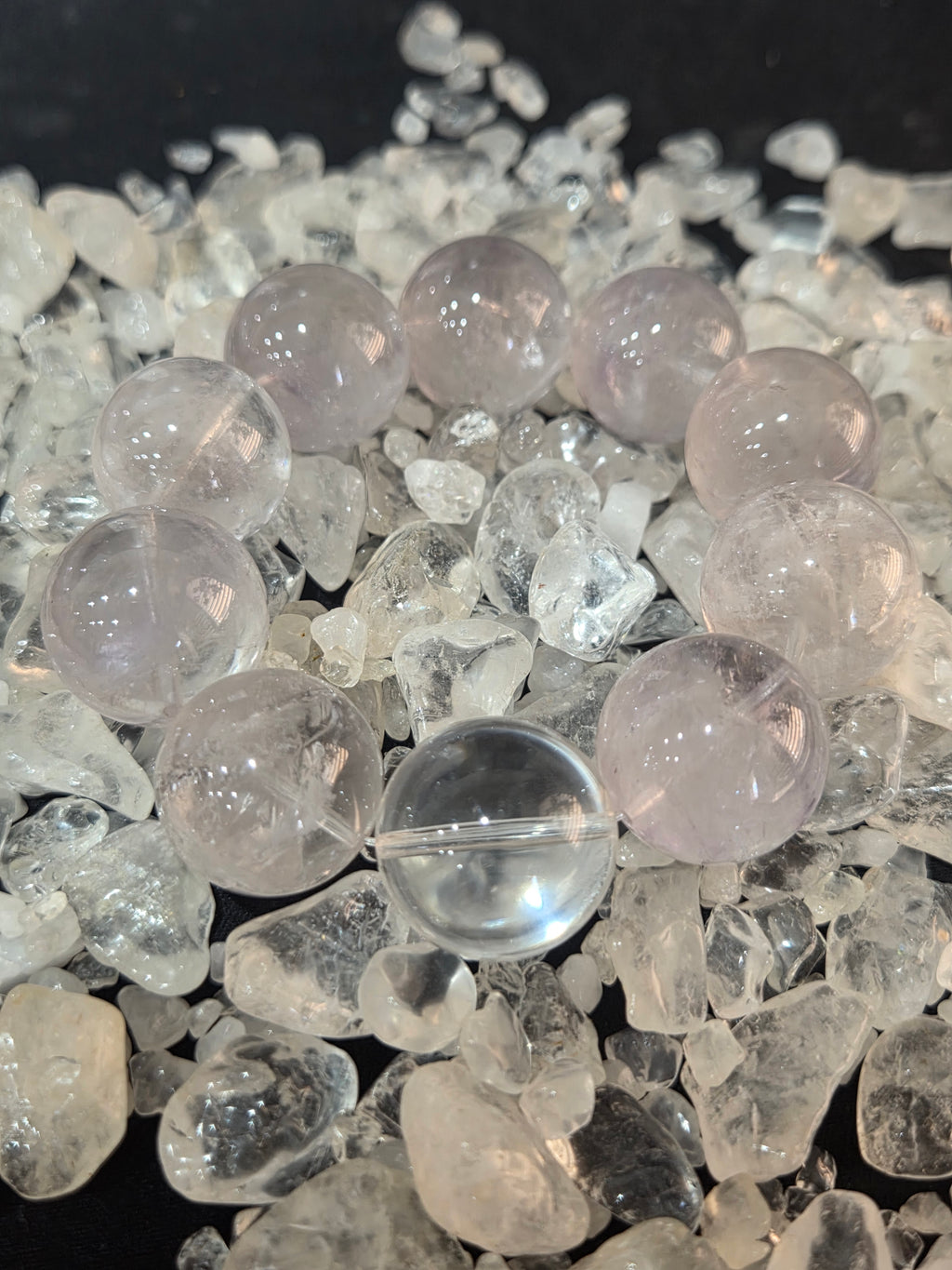 Premium Giant Natural Lavender Azeztulite Quartz Bracelet with Pure White Crystal Bead (20mm+)