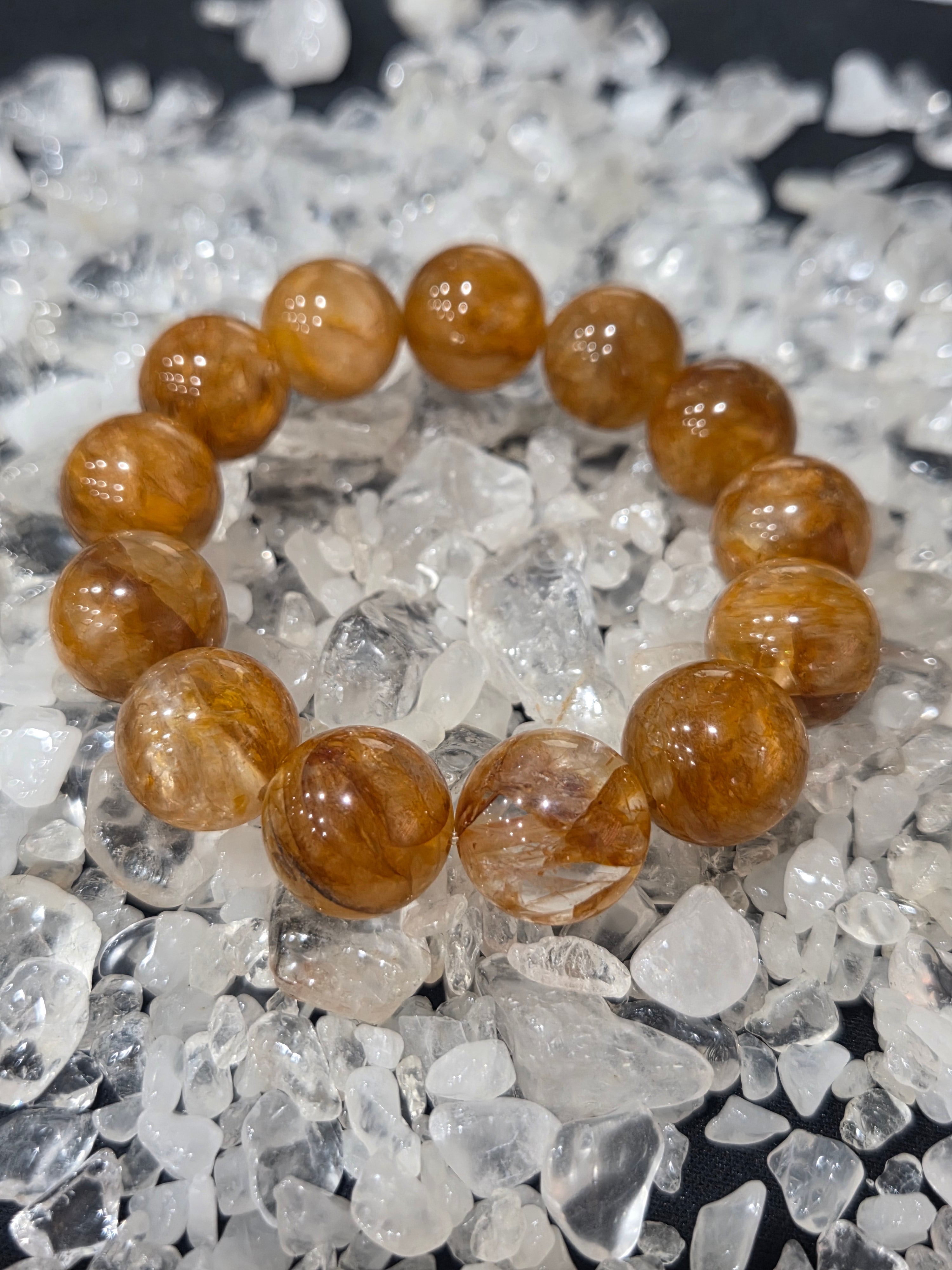 Yellow Hematoid Quartz Bracelet – Golden Healer Crystal for Prosperity & Emotional Healing