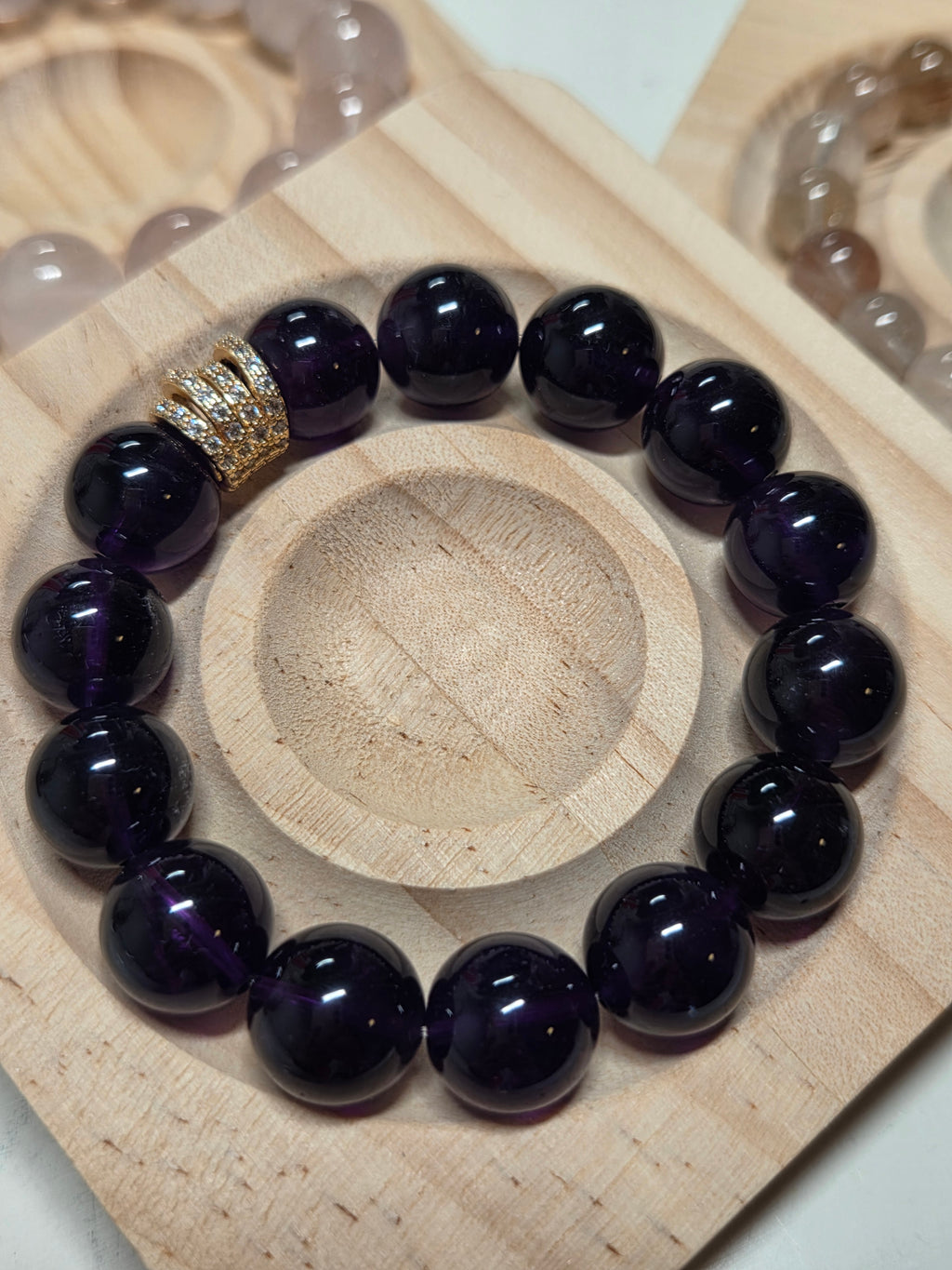 Royal Uruguay Deep Purple Amethyst Bracelet – Spiritual Protection & Calm Crystal Jewellery
