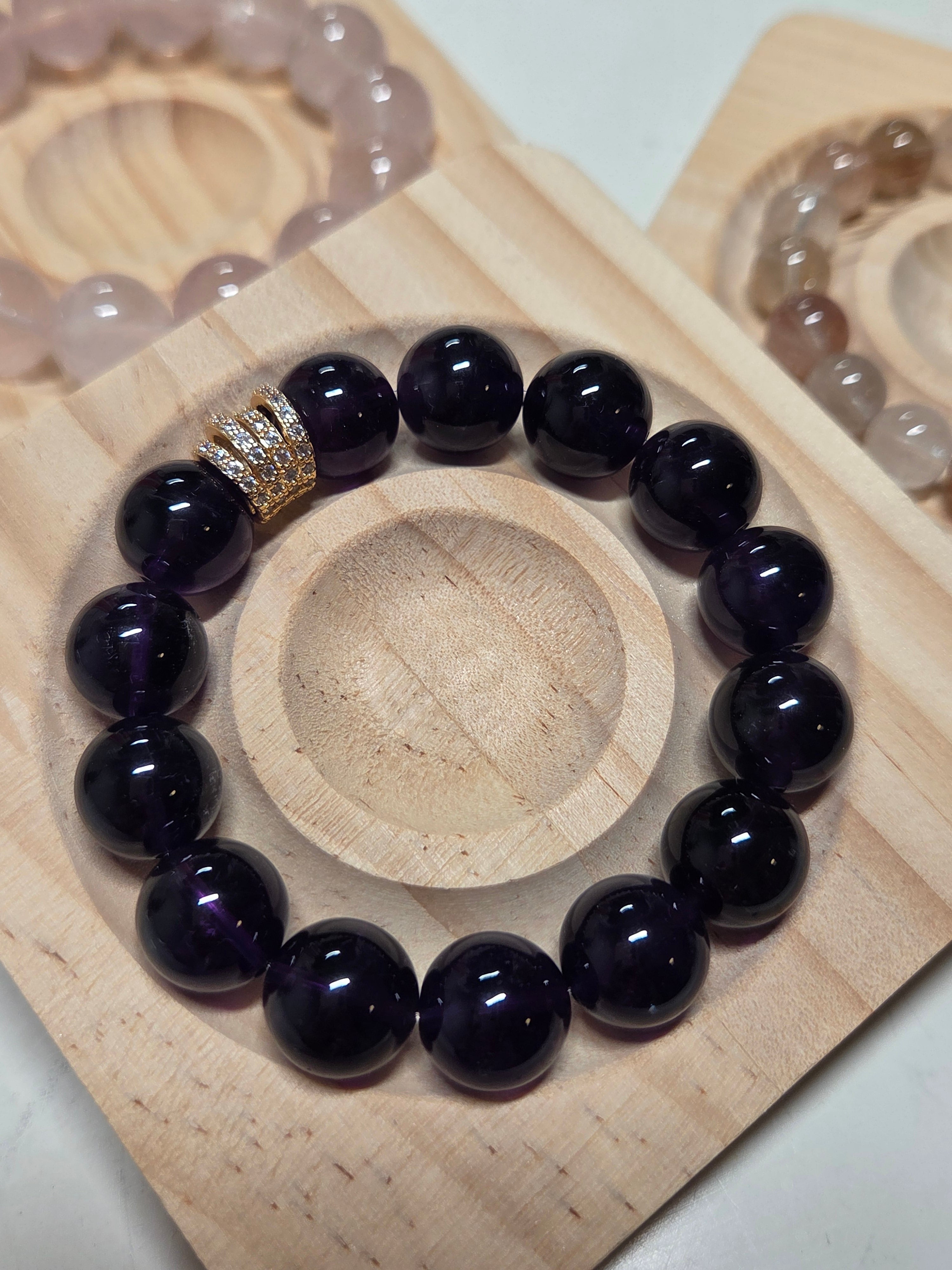 Royal Uruguay Deep Purple Amethyst Bracelet – Spiritual Protection & Calm Crystal Jewellery