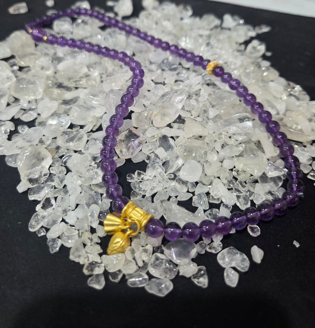 Natural Amethyst Triple Wrap Bracelet – Calm & Spiritual Protection Crystal Jewellery