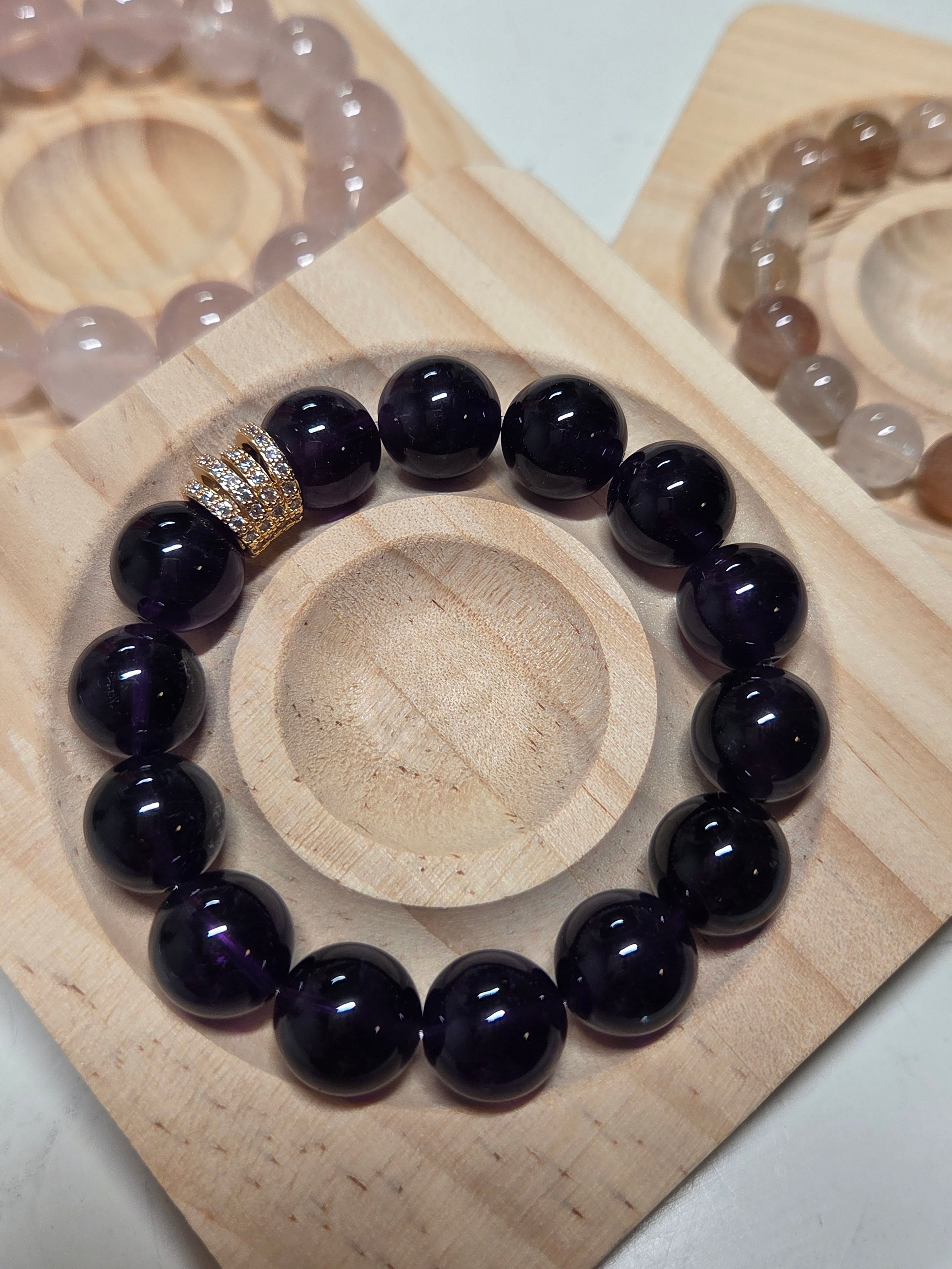 Royal Uruguay Deep Purple Amethyst Bracelet – Spiritual Protection & Calm Crystal Jewellery