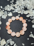 Premium Natural Herkimer Diamond Red Hematoid Quartz Bracelet (approx. 13mm)