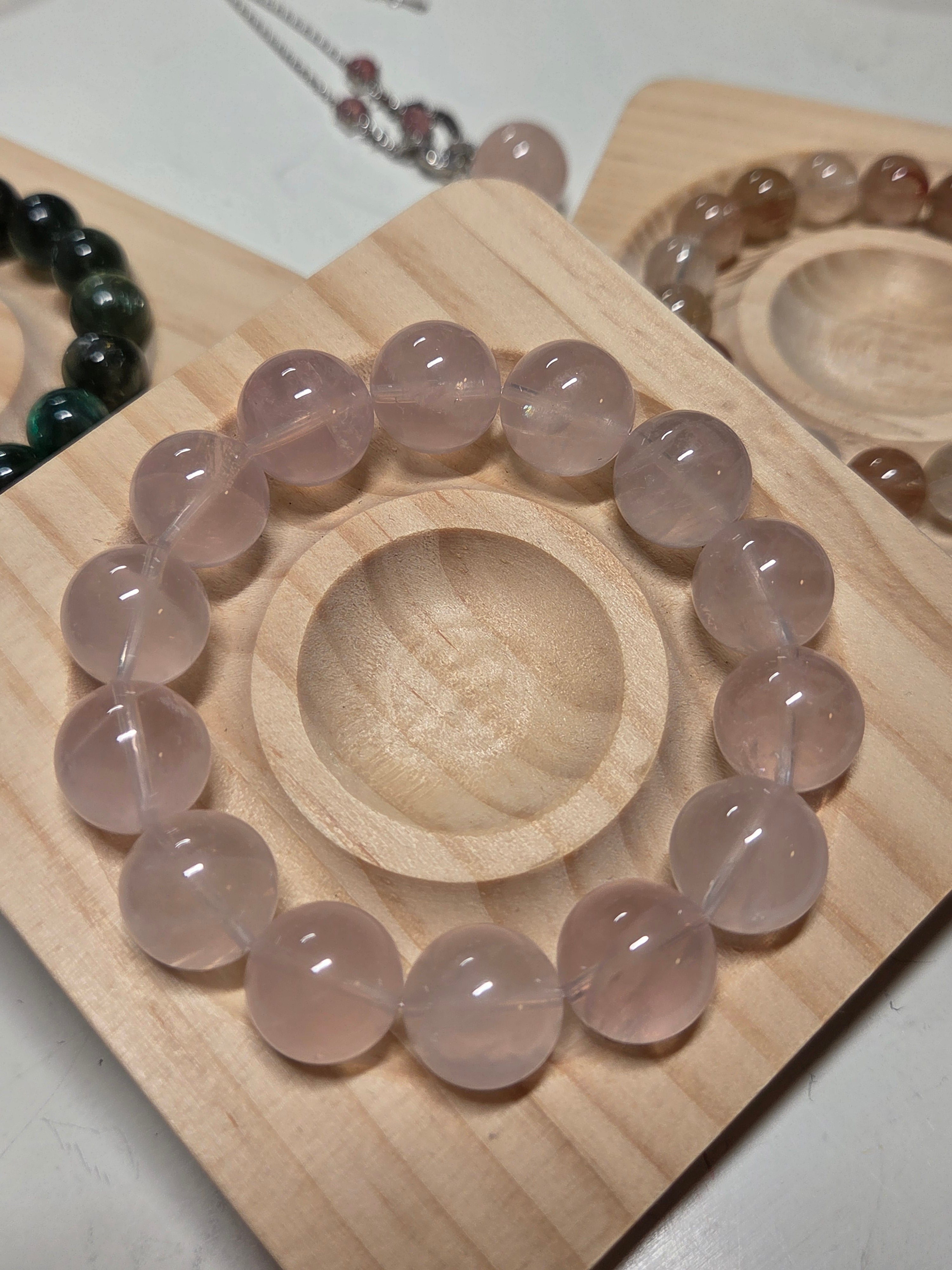 Premium Madagascar Rose Quartz Bracelet – Jumbo Bead Heart Chakra Crystal Jewellery